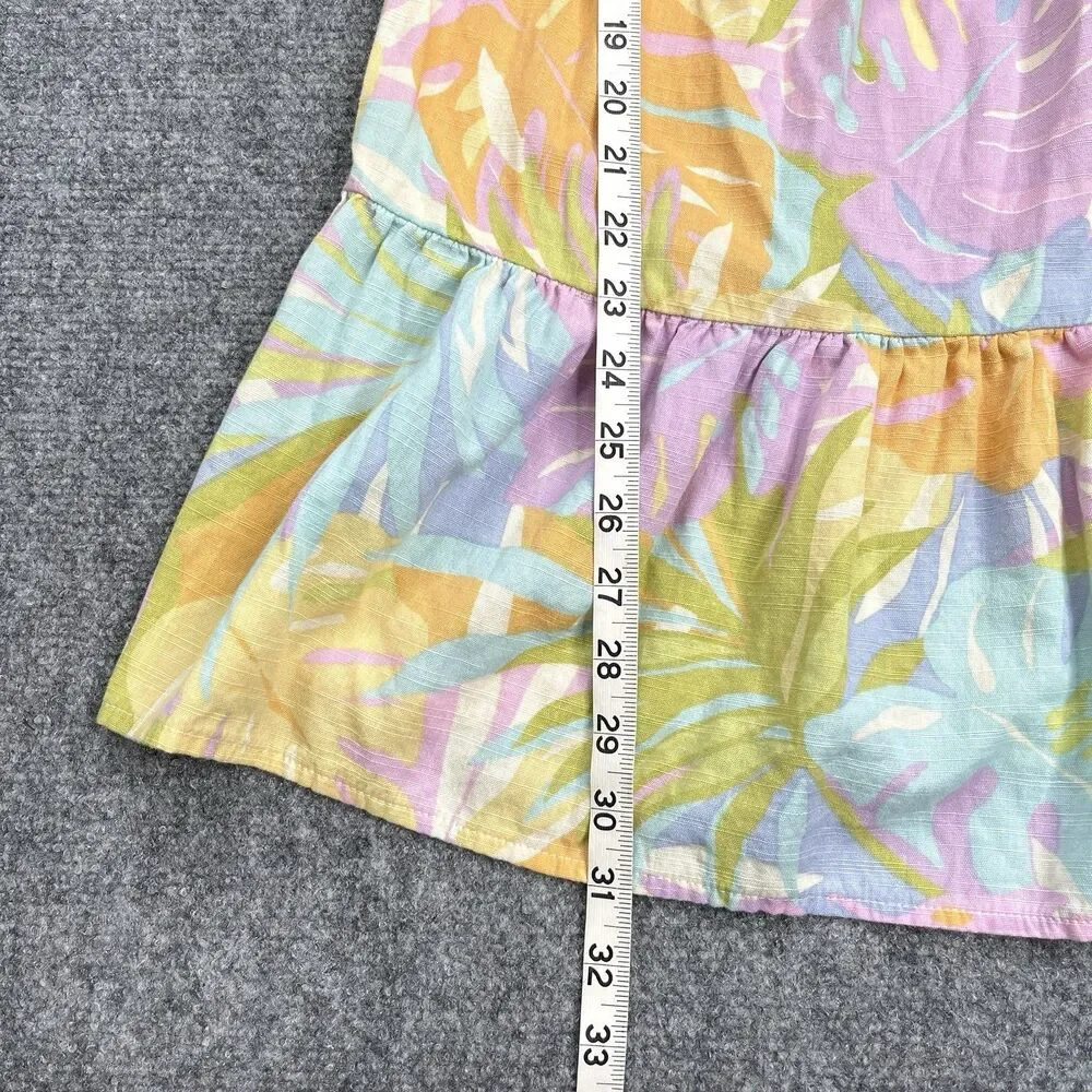 Billabong Be Mine Mini Dress Womens Medium Cotton Viscose Pastel Puff Sleeve - Picture 12 of 14